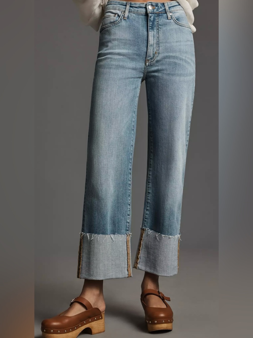 Pilcro Scotty Cuffed High-Rise Straight-Leg Jeans - Picture 3 of 8